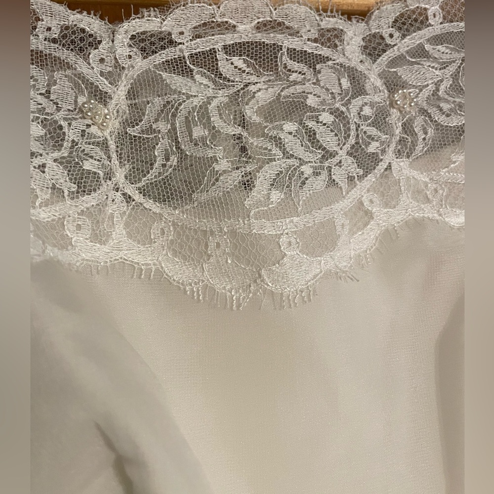 Vintage ALFRED ANGELO EDYTHE VINCENT 1940s 1950s Wedding Dress Tiered Lace SZ S - Picture 3 of 12